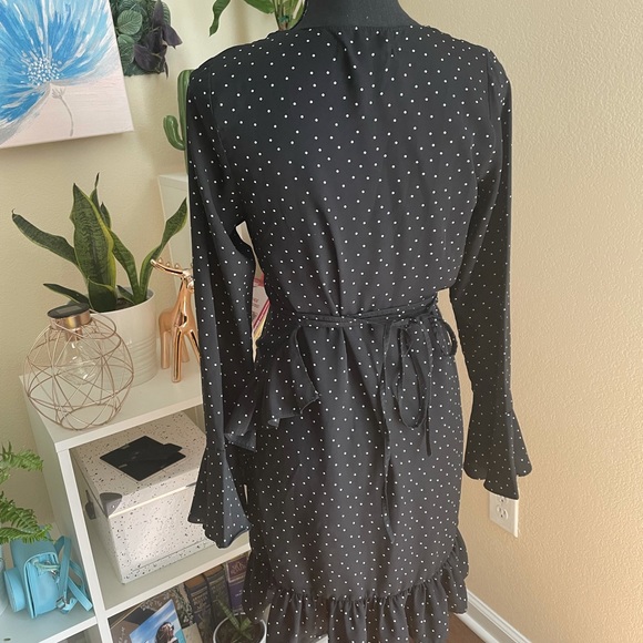 Polka Dot Wrap Mini Dress - Picture 3 of 8